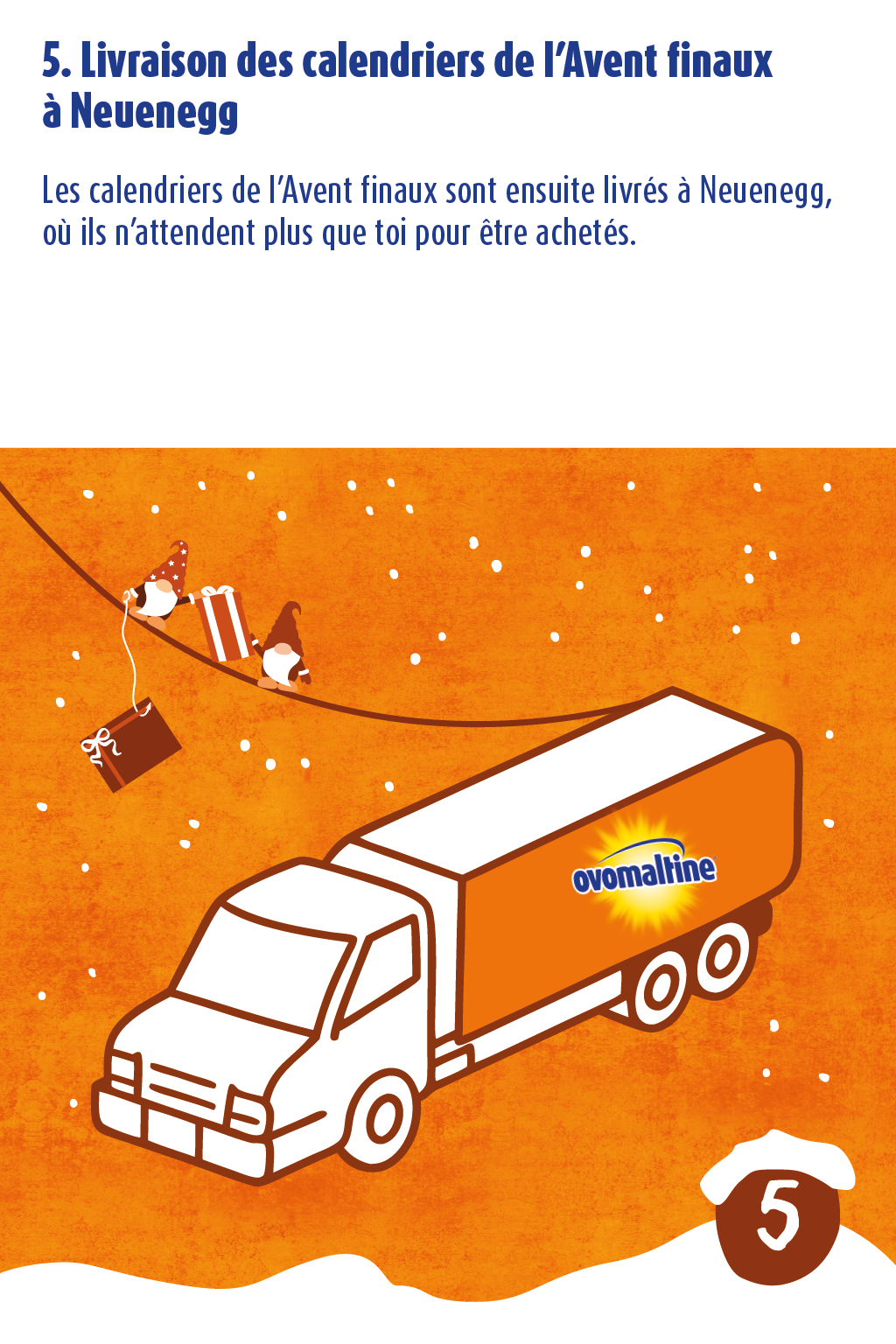 5. Livraison des calendriers de l'Avent finaux à Neuenegg