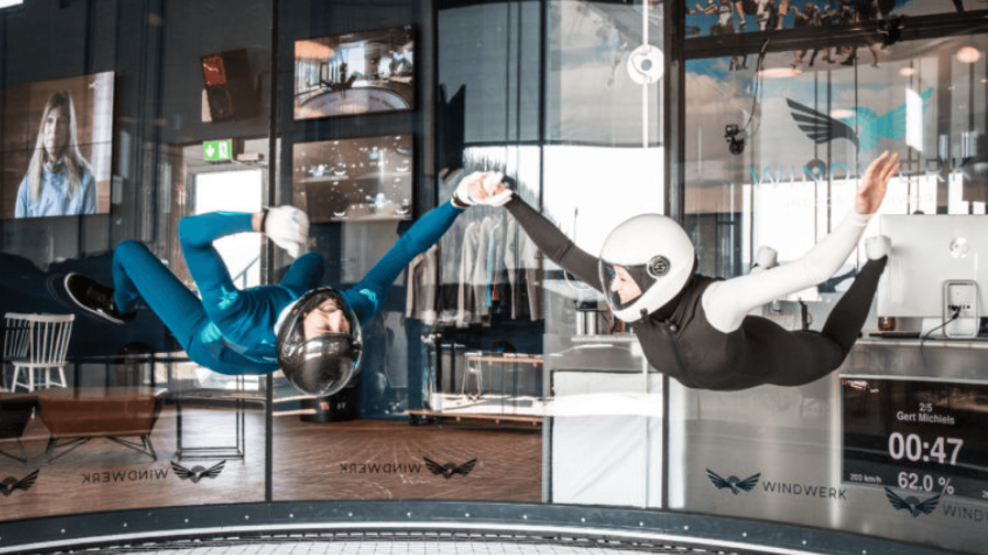 Familie Zimmermann im Windkanal