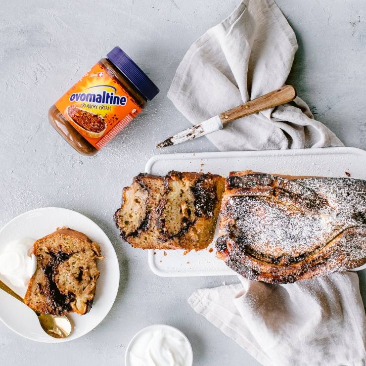 Bananenbrot mit Crunchy Cream