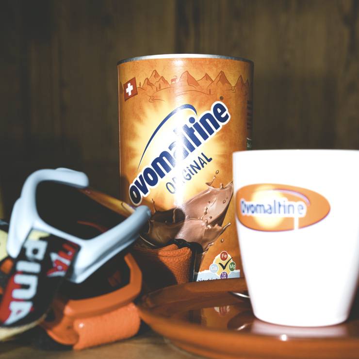 Skibrille und Ovomaltine