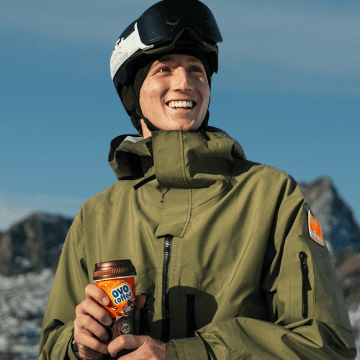 Andri Ragettli mit Ovo Coffee