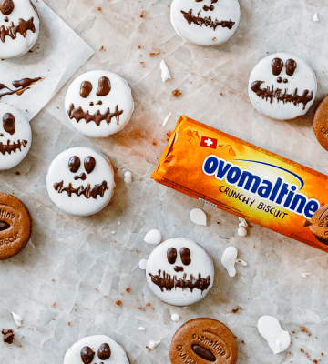 Halloween Geister mit Ovo Crunchy Biscuit 